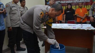 Ditresnarkoba Polda Kepri Musnahkan 535, 35 Gram Sabu dan 127 Extasi.