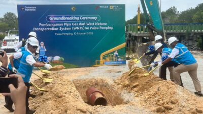 Perkuat Ketahanan Energi Nasional, Pipa Gas WNTS ke Pulau Pemping Mulai Dibangun