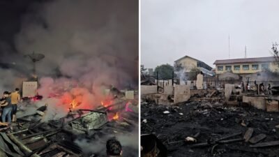 Kebakaran Dini Hari di Padangsidimpuan, 11 Rumah Terbakar dan Satu Warga Tewas