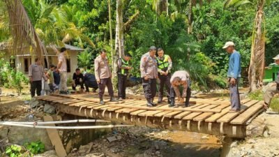 Jembatan Rusak Diperbaiki, Akses Warga Dua Kecamatan di Tapsel Kembali Terhubung