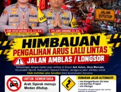 Jalan Amblas di Sipirok, Jalur Lintas Sumatera ke Medan Terganggu